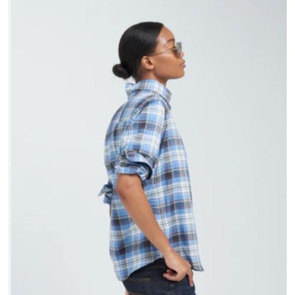 EUC Frank & Eileen Shirt Eileen Style Brown Plaid Flannel Long Sleeve USA Sz S